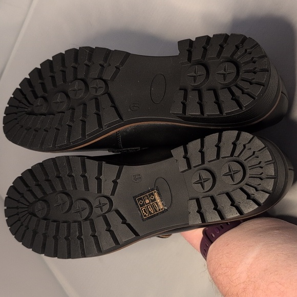 Dream Pairs Black Faux Leather Platform Loafers with Chunky Heels NEW - Picture 7 of 12